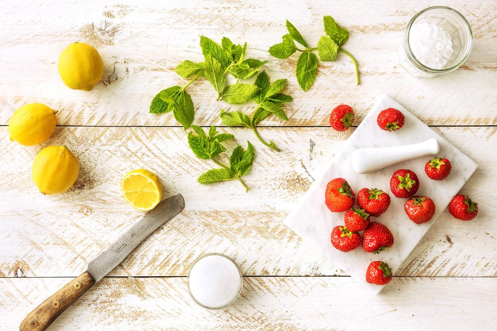 Selbstgemachte Limonade mit Erdbeeren: Preparation