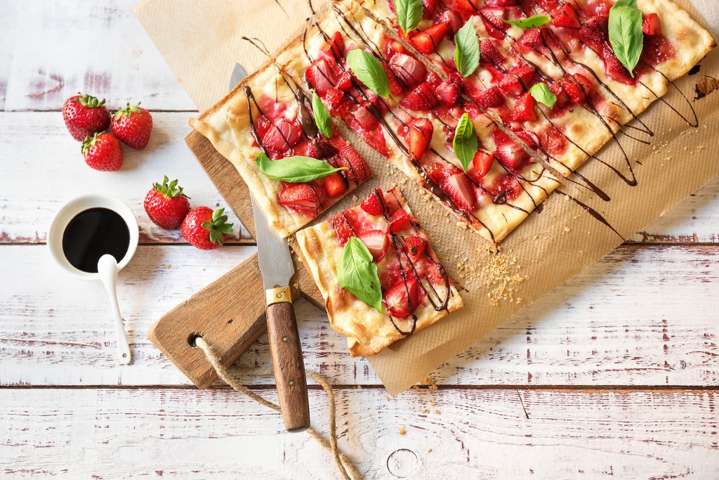 Unsere last minute Rezepte mit Erdbeeren: Erdbeerpizza