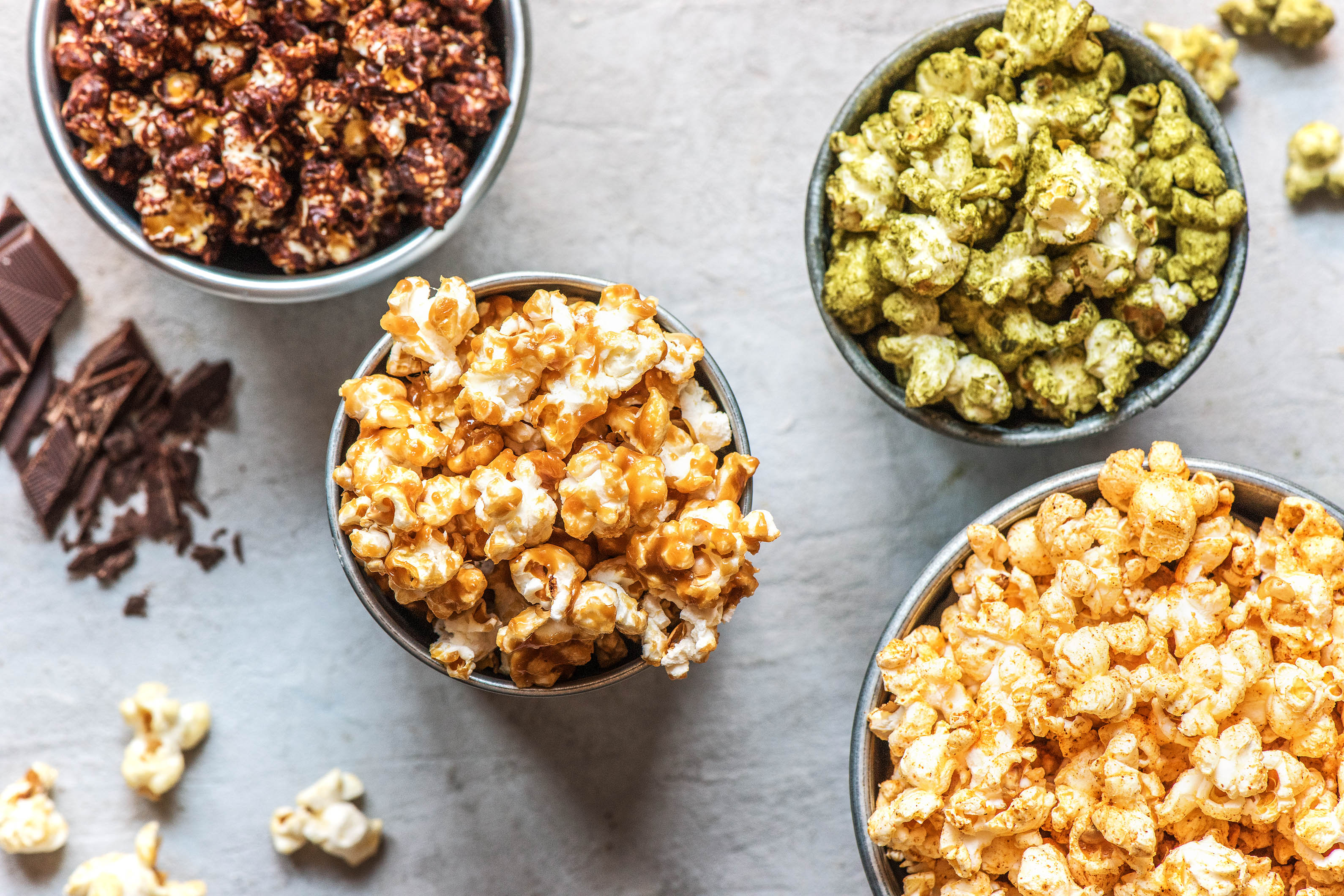 Popcorn selber machen: Schokolade, Salted Caramel, Matcha, Chili